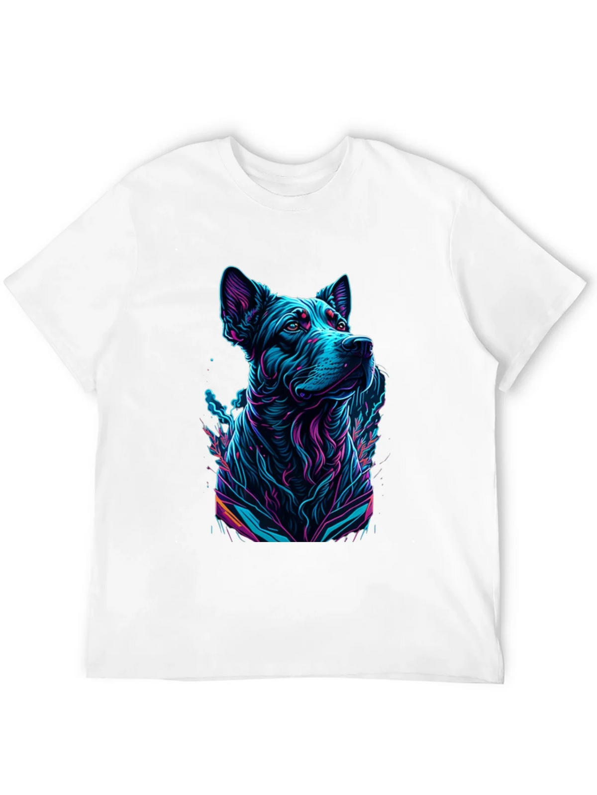 Neon Dog Graphic Black T-Shirt product image 11