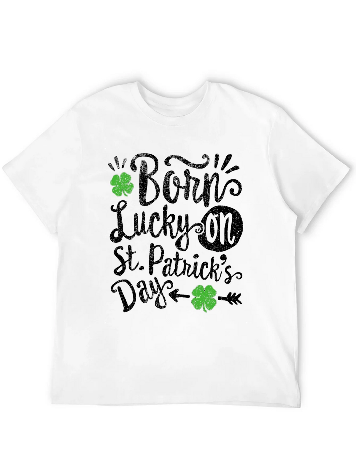 Born Lucky St. Patricks Day Black T-Shirt product image 3