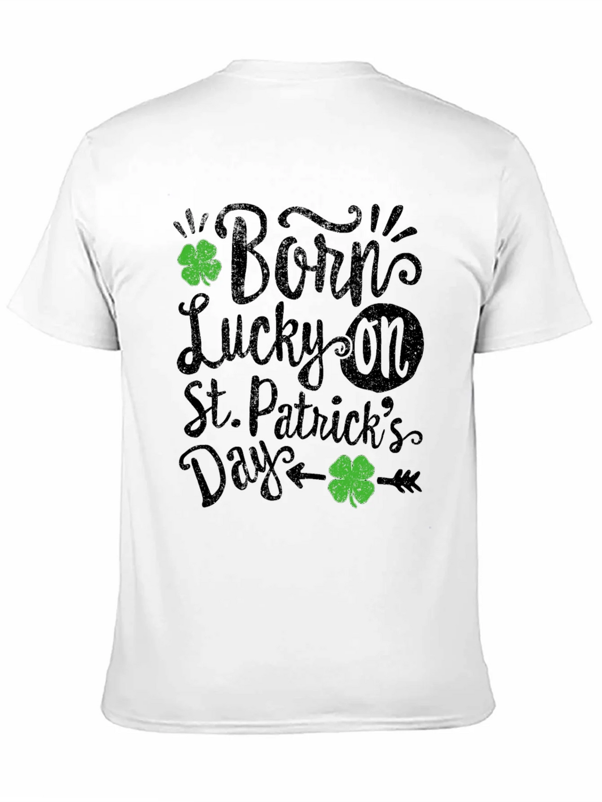 Born Lucky St. Patricks Day Black T-Shirt product image 2