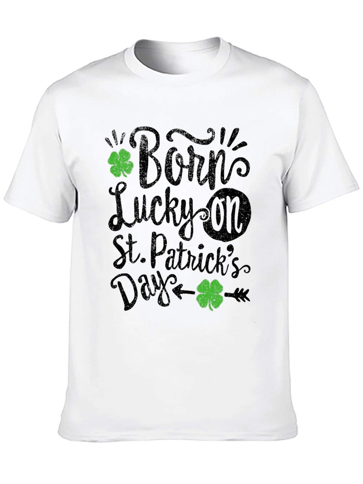 Born Lucky St. Patricks Day Black T-Shirt product image 12
