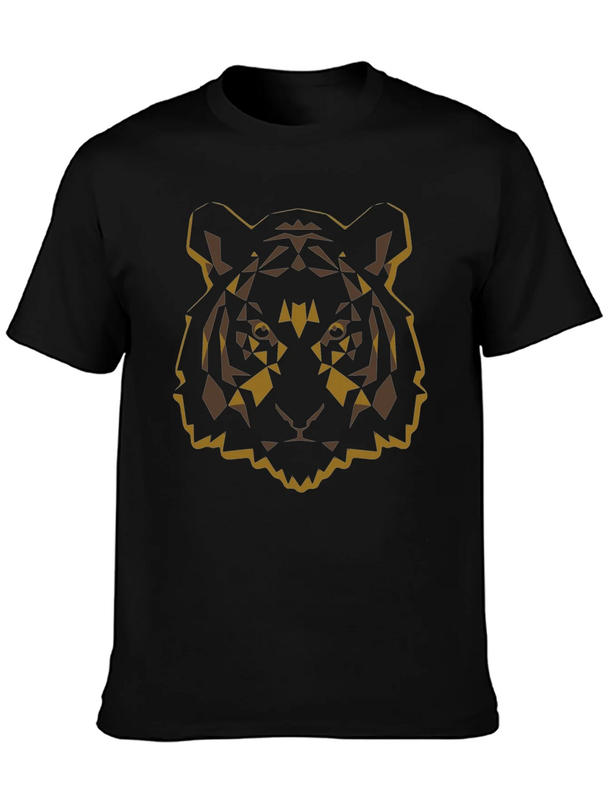 Geometric Tiger Graphic Tee - Black Cotton Blend product image 6