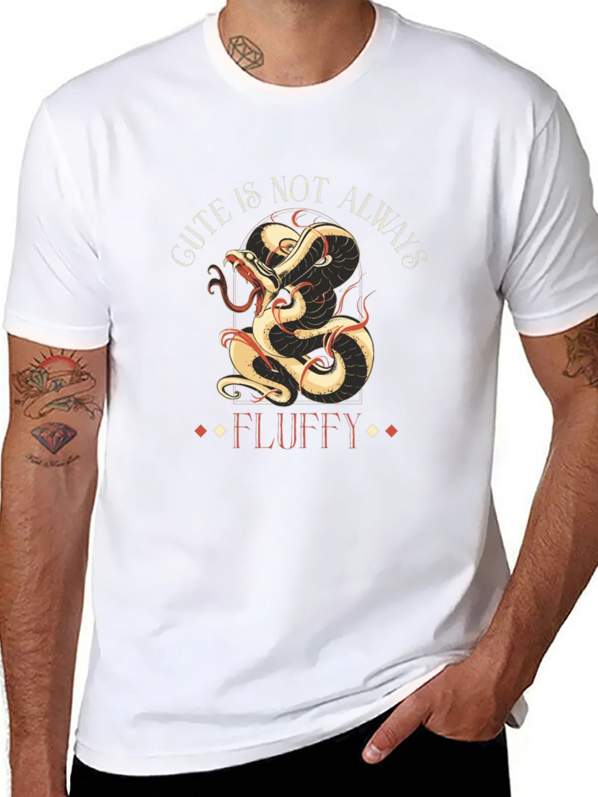 Gute is Not Always Fluffy T-Shirt - Dragon Snake Design product image 7
