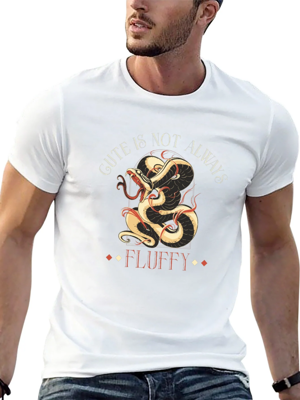 Gute is Not Always Fluffy T-Shirt - Dragon Snake Design product image 12
