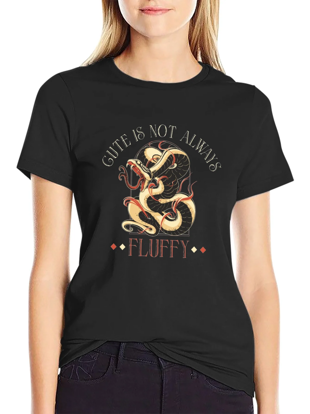 Gute is Not Always Fluffy T-Shirt - Dragon Snake Design product image 2