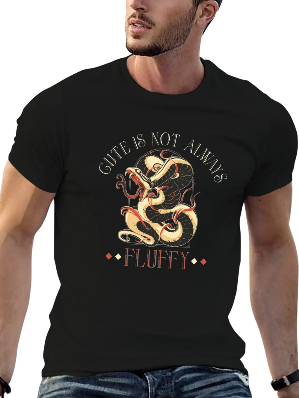 Gute is Not Always Fluffy T-Shirt - Dragon Snake Design product image 6