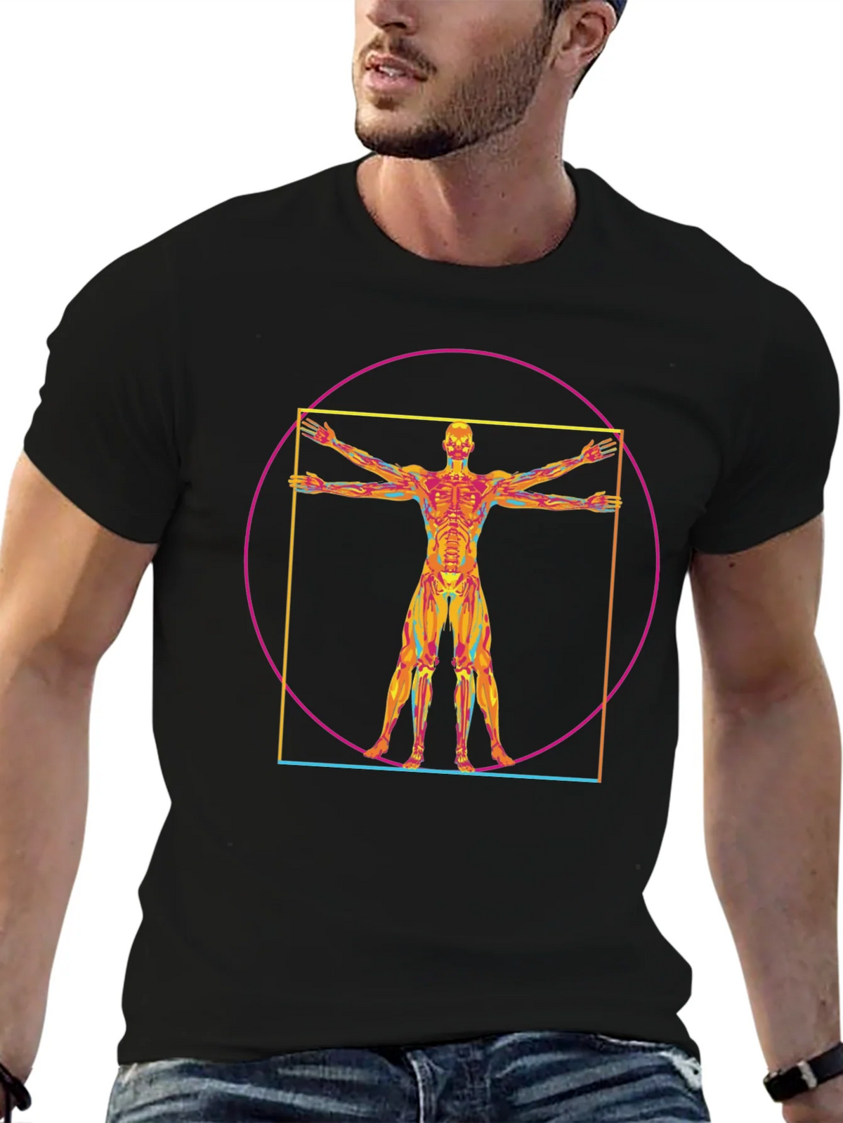 Vitruvian Man Anatomy T-Shirt - Artistic Design product image 6