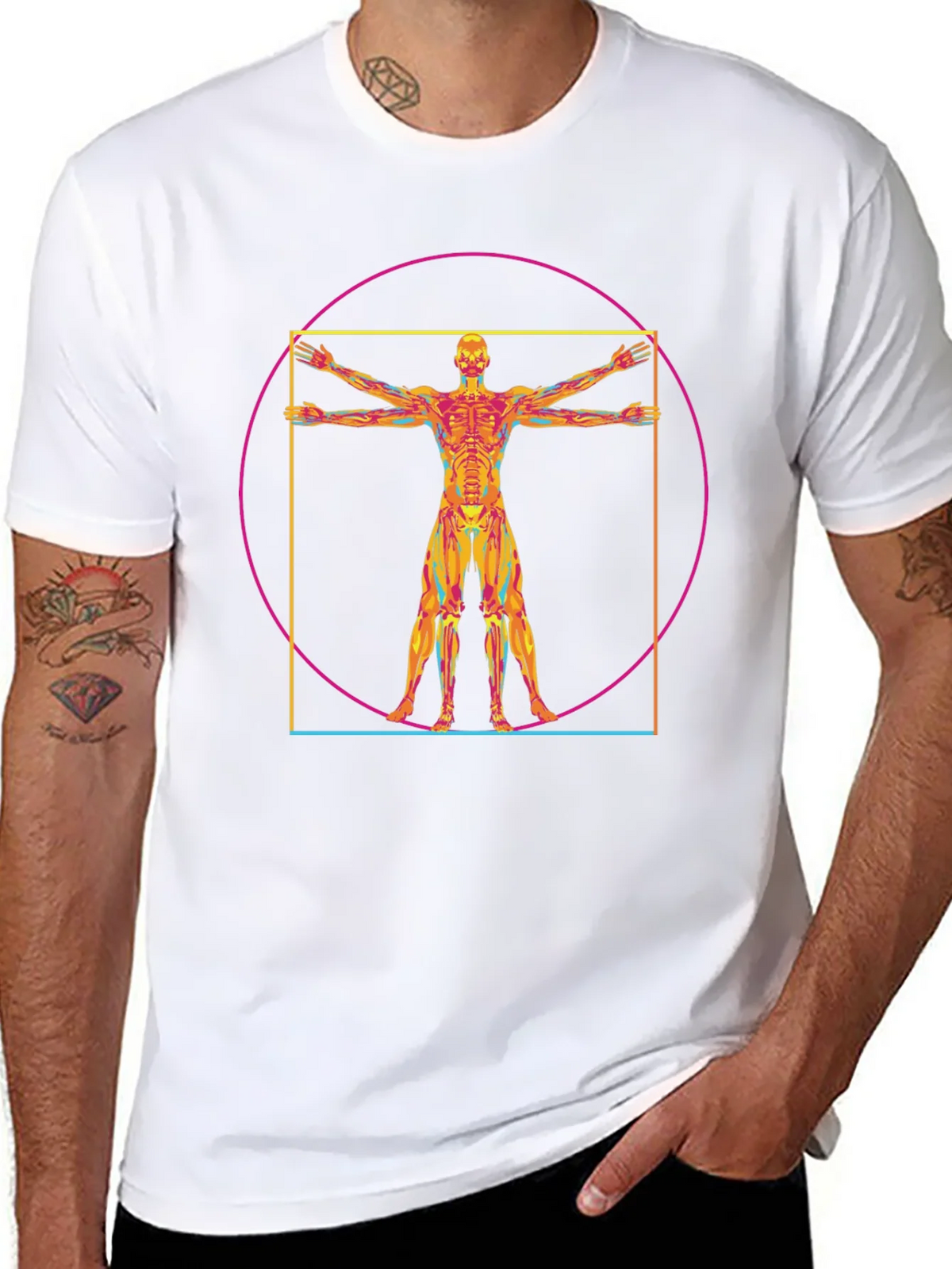 Vitruvian Man Anatomy T-Shirt - Artistic Design product image 7