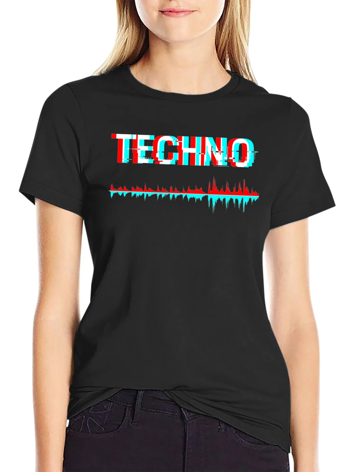 Techno Glitch Graphic Tee - Black product image 2