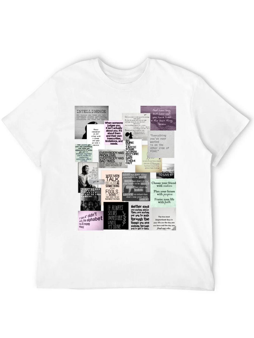 Inspirational Quote Collage T-Shirt - Black product image 11