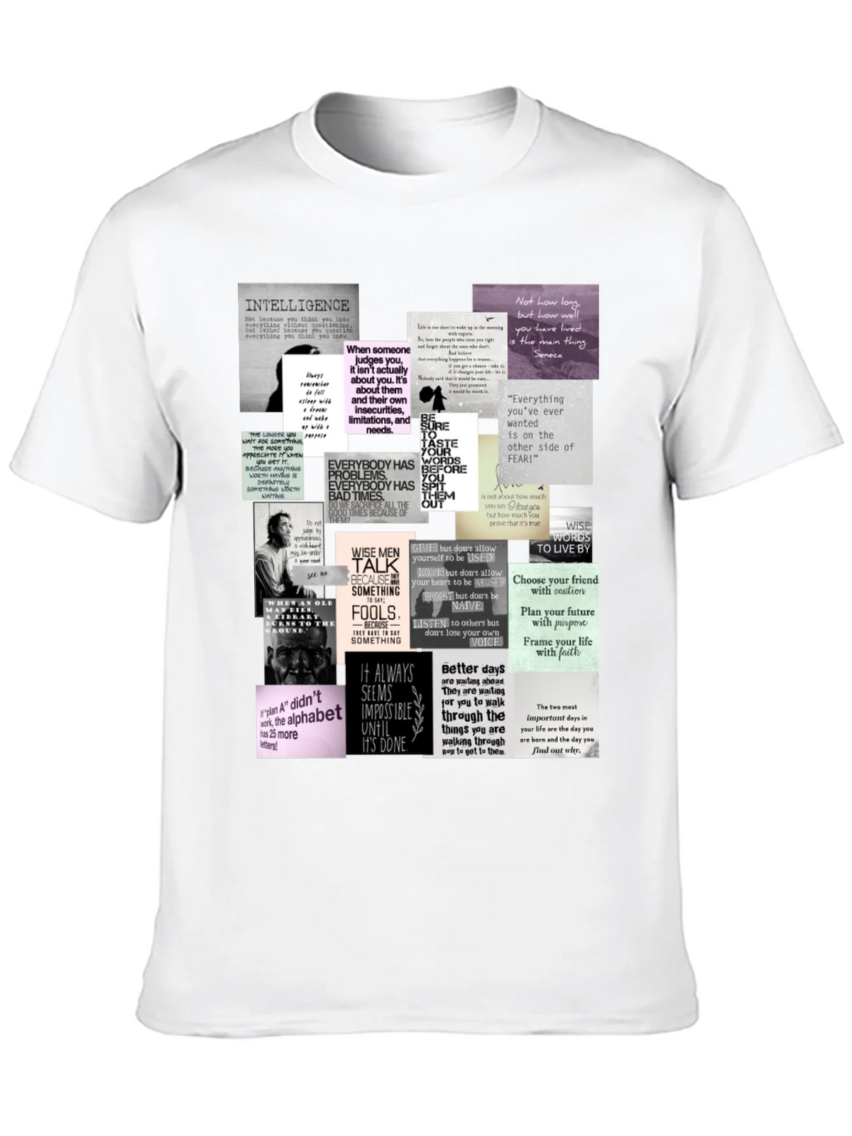 Inspirational Quote Collage T-Shirt - Black product image 9