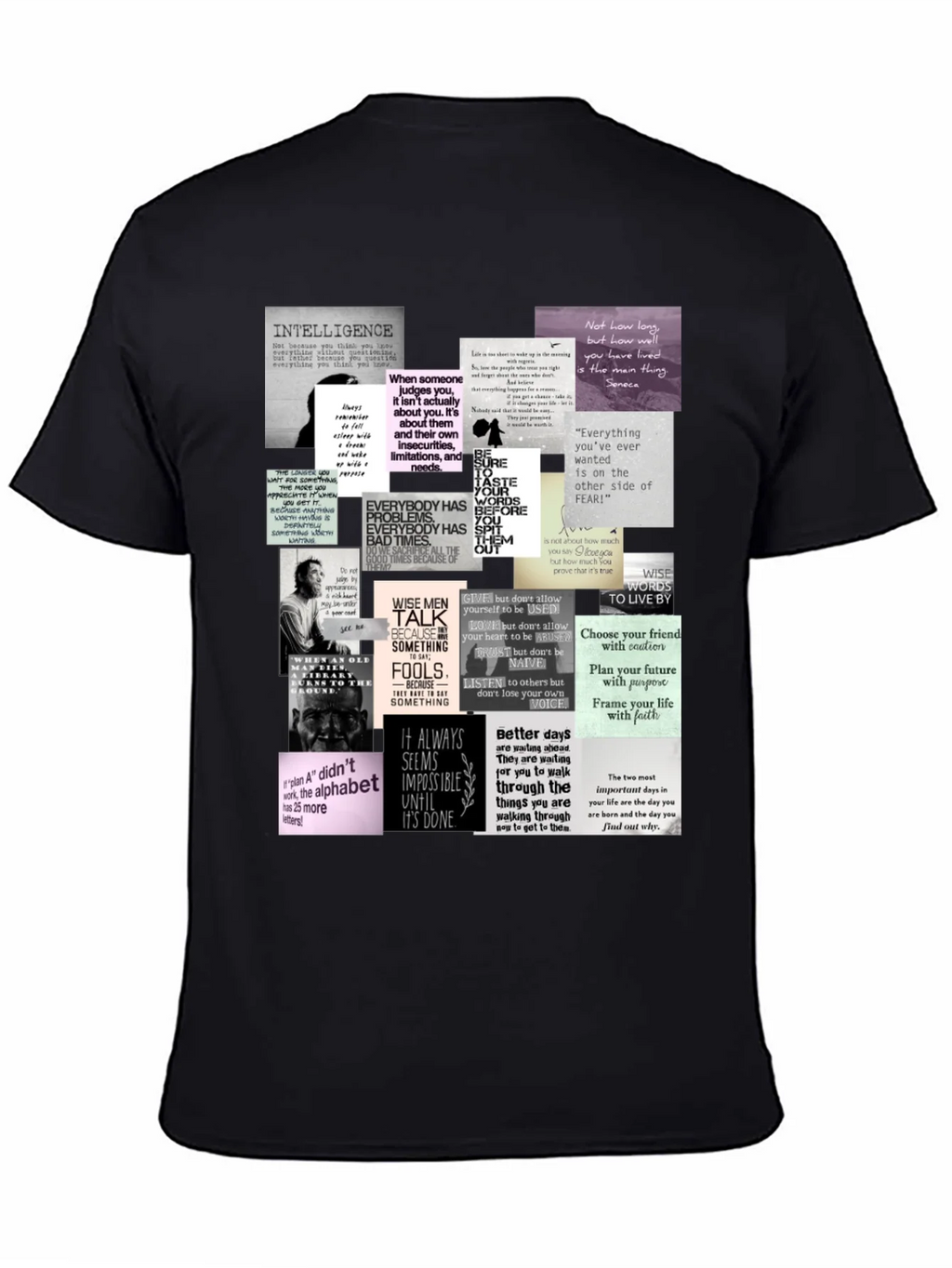 Inspirational Quote Collage T-Shirt - Black product image 4