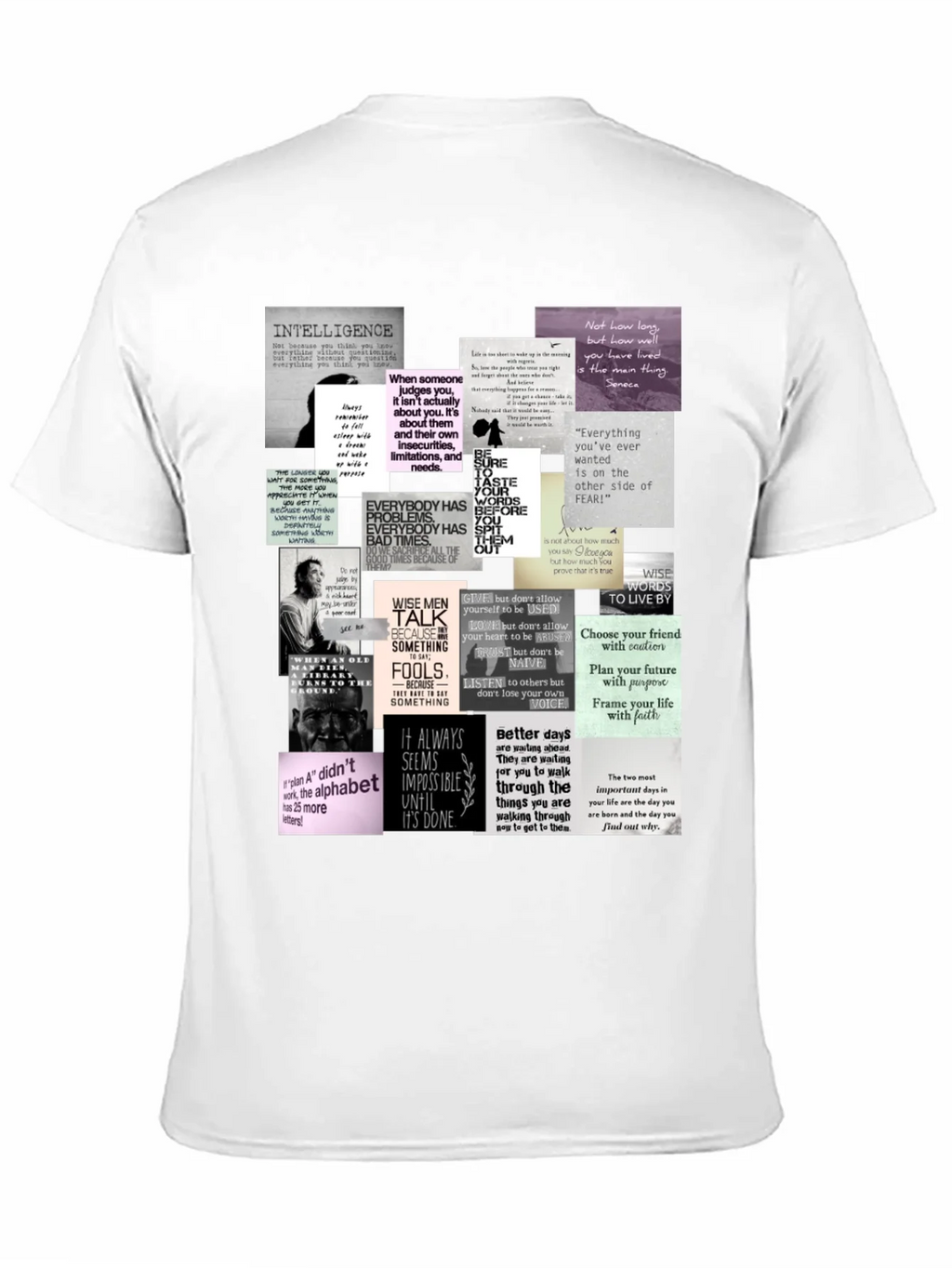 Inspirational Quote Collage T-Shirt - Black product image 10