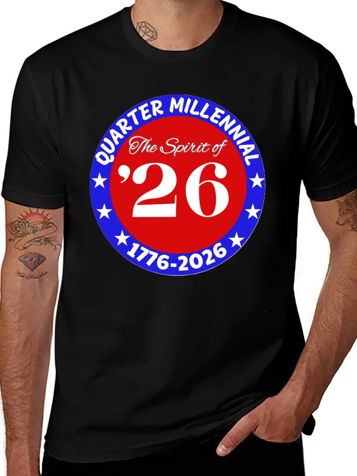 Quarter Millennial 26 Black T-Shirt product image 1