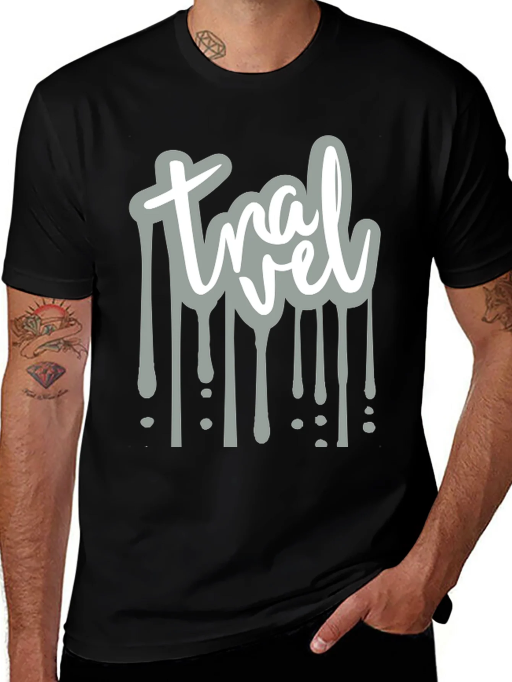 Travel Drip Graphic Tee - Mens Black T-Shirt product image 1