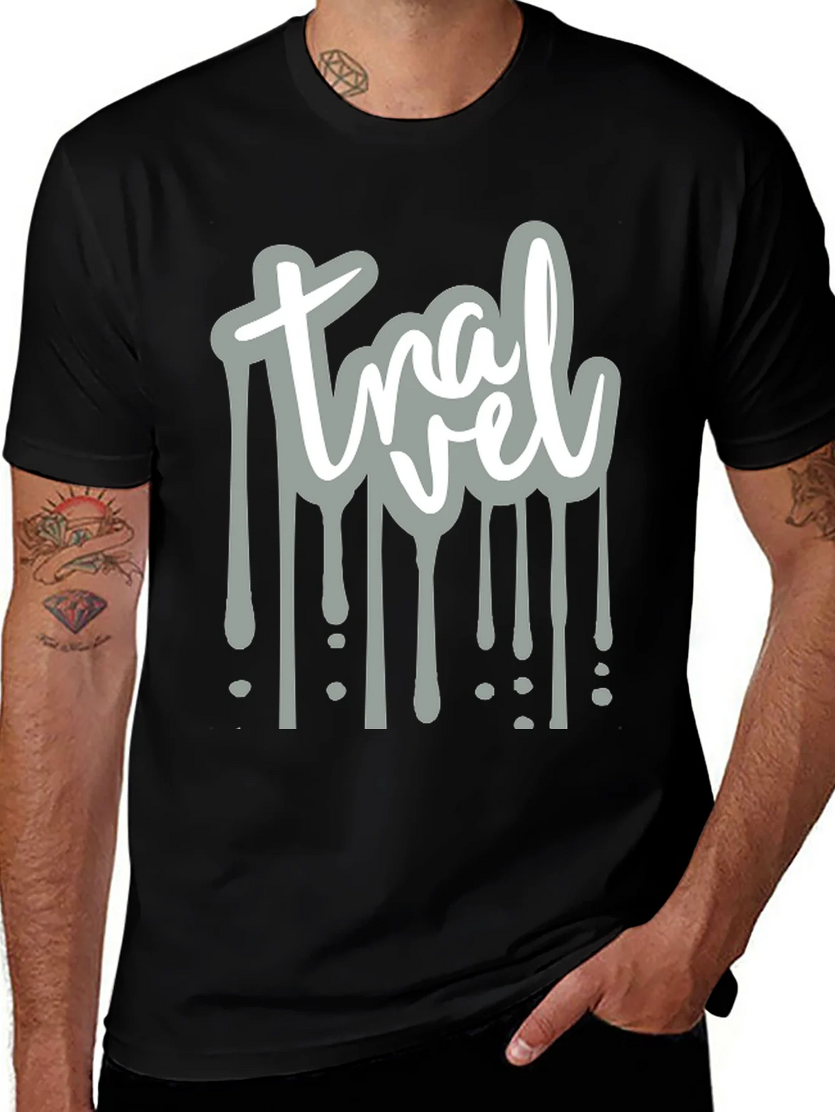 Travel Drip Graphic Tee - Mens Black T-Shirt product image 1