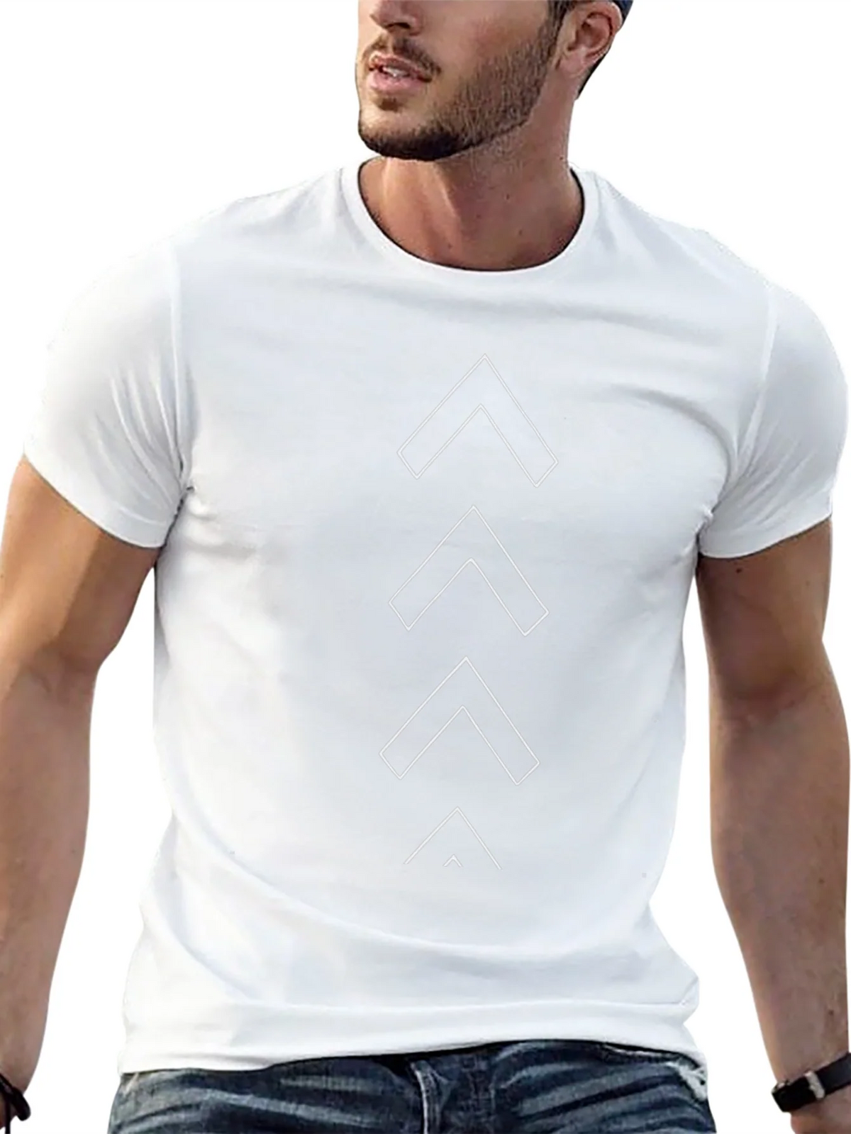 Minimalist Arrow Graphic Black T-Shirt product image 4