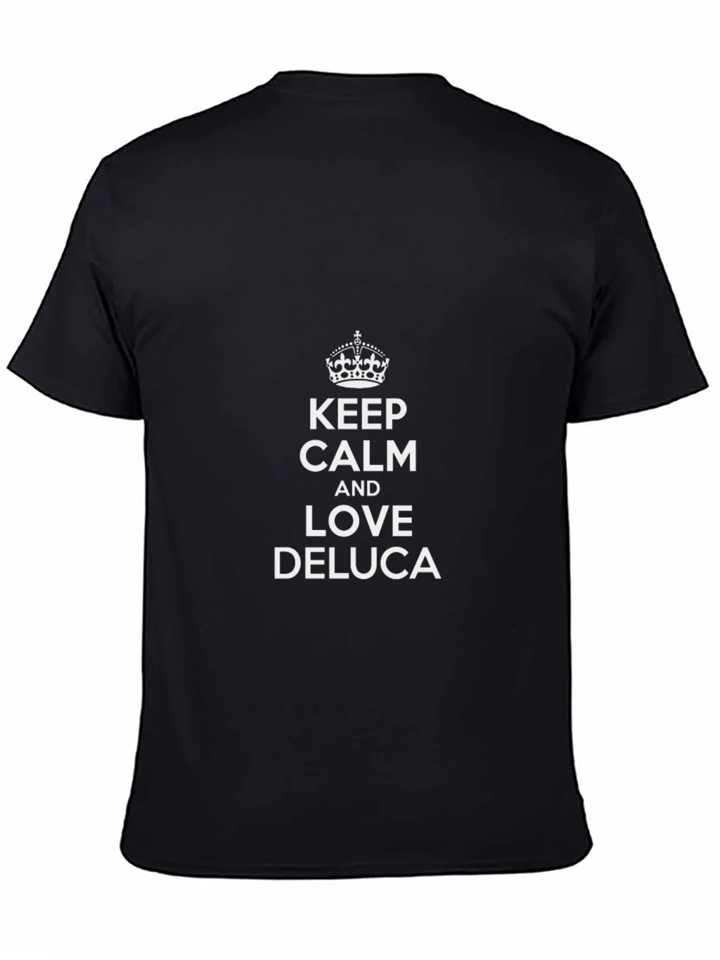 Keep Calm and Love Deluca Black T-Shirt product image 4