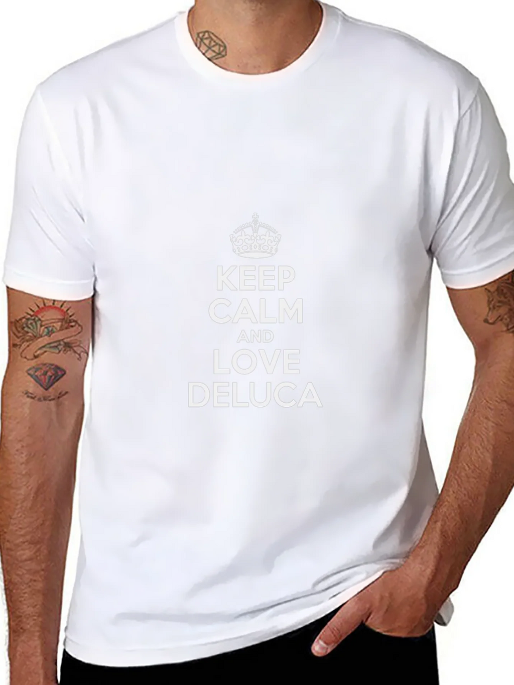 Keep Calm and Love Deluca Black T-Shirt product image 7