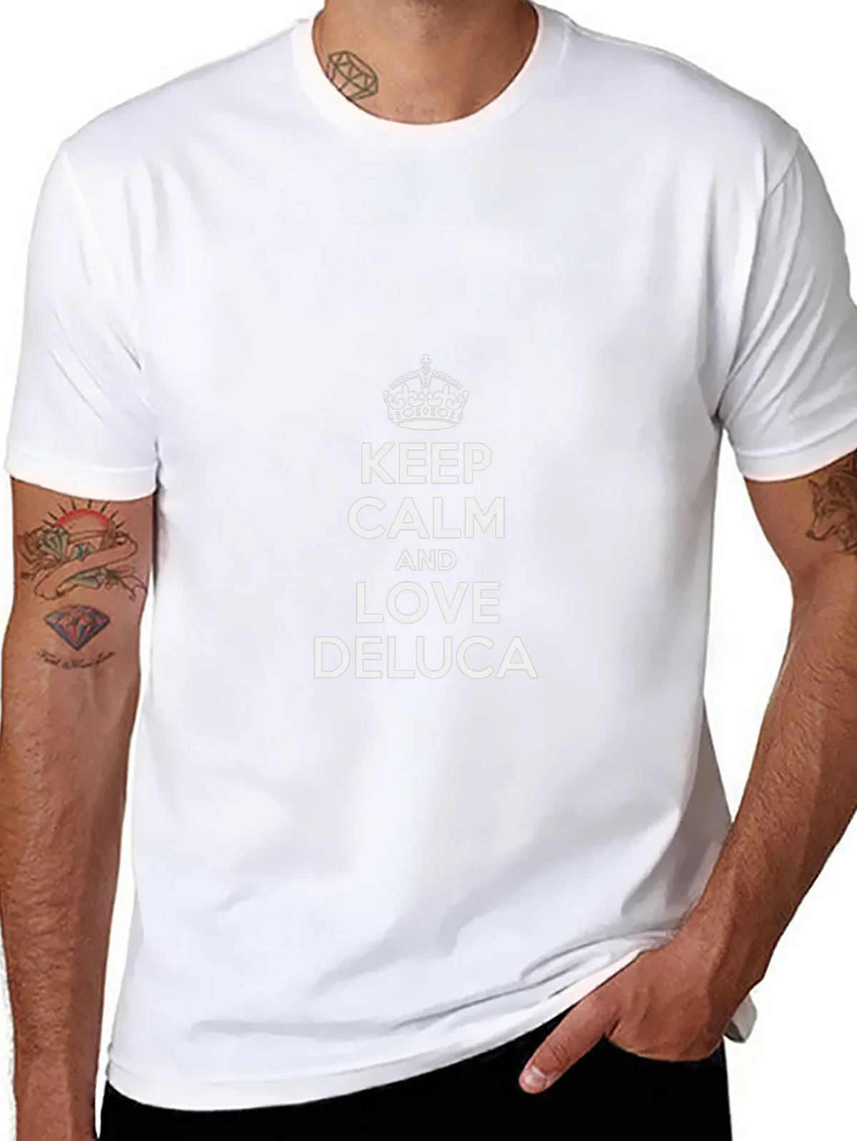 Keep Calm and Love Deluca Black T-Shirt product image 7