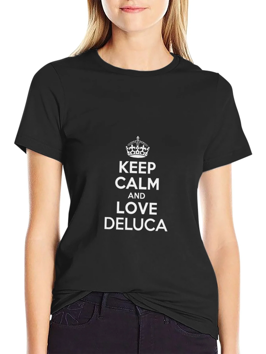 Keep Calm and Love Deluca Black T-Shirt product image 2