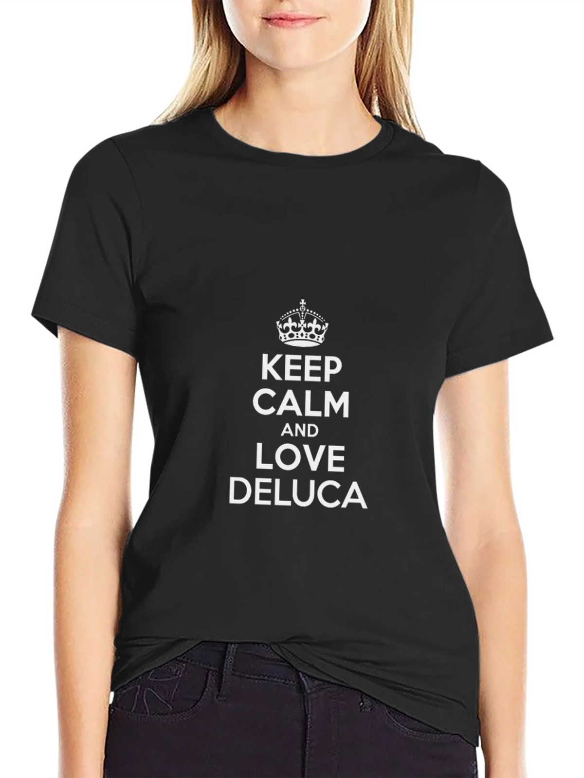 Keep Calm and Love Deluca Black T-Shirt product image 2