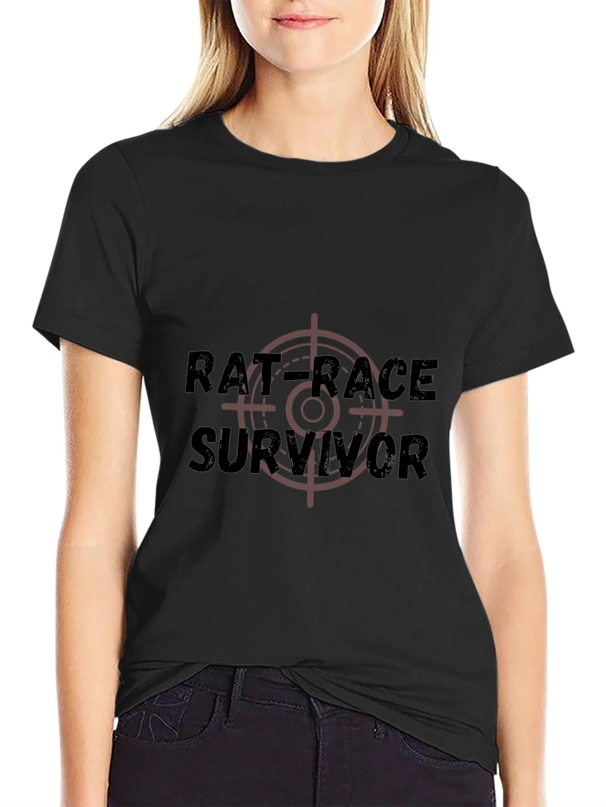 Rat Race Survivor Graphic T-Shirt - Black Crew Neck Tee product image 2
