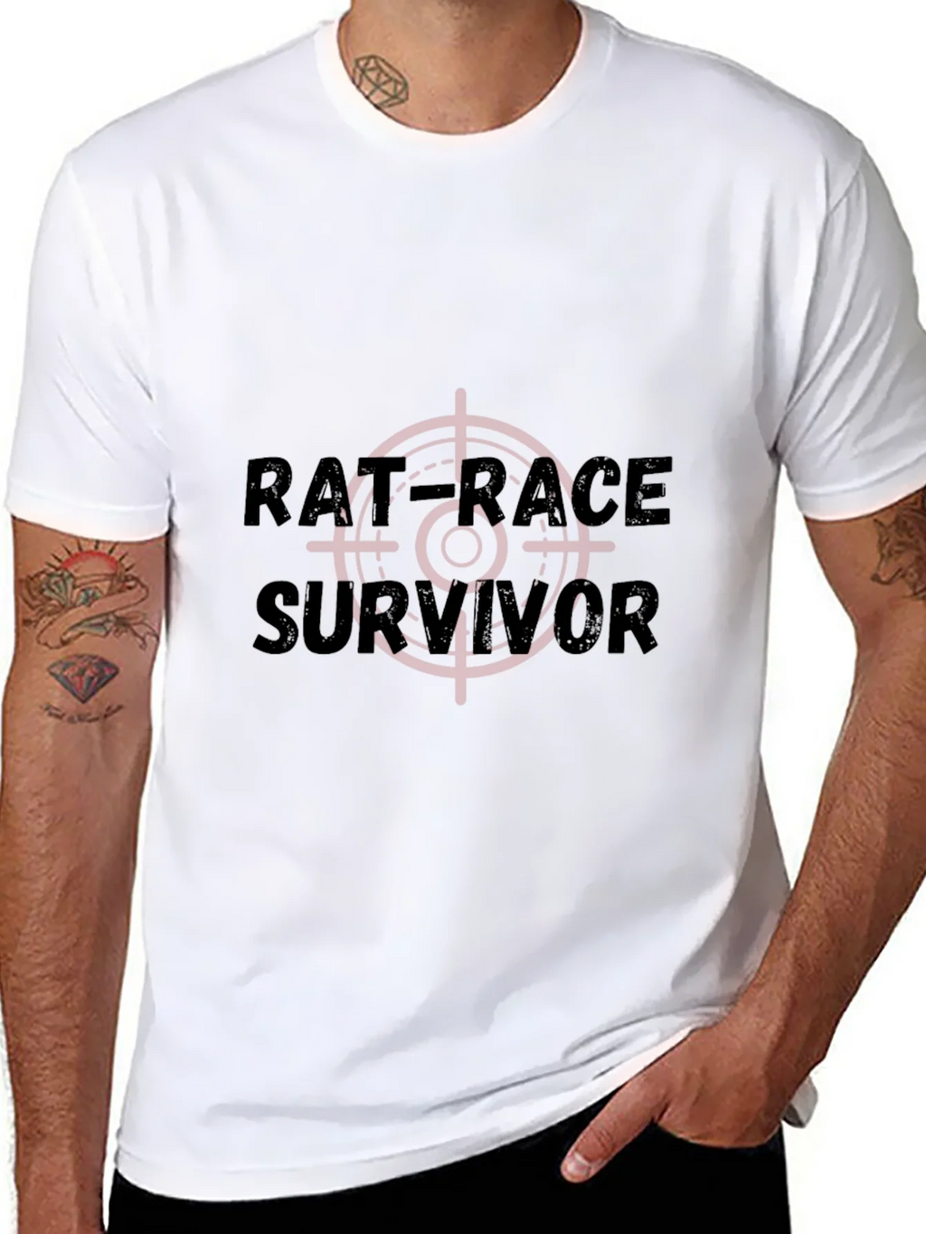 Rat Race Survivor Graphic T-Shirt - Black Crew Neck Tee product image 7