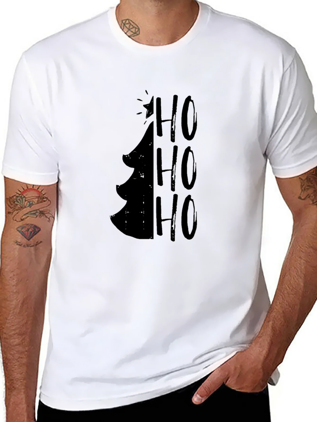 Christmas Tree HO HO HO Mens Graphic Tee product image 10