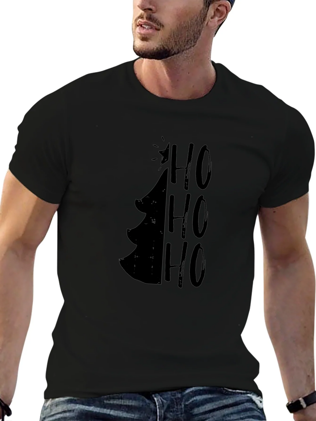 Christmas Tree HO HO HO Mens Graphic Tee product image 9