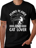 Piano Player & Cat Lover T-Shirt product image 1