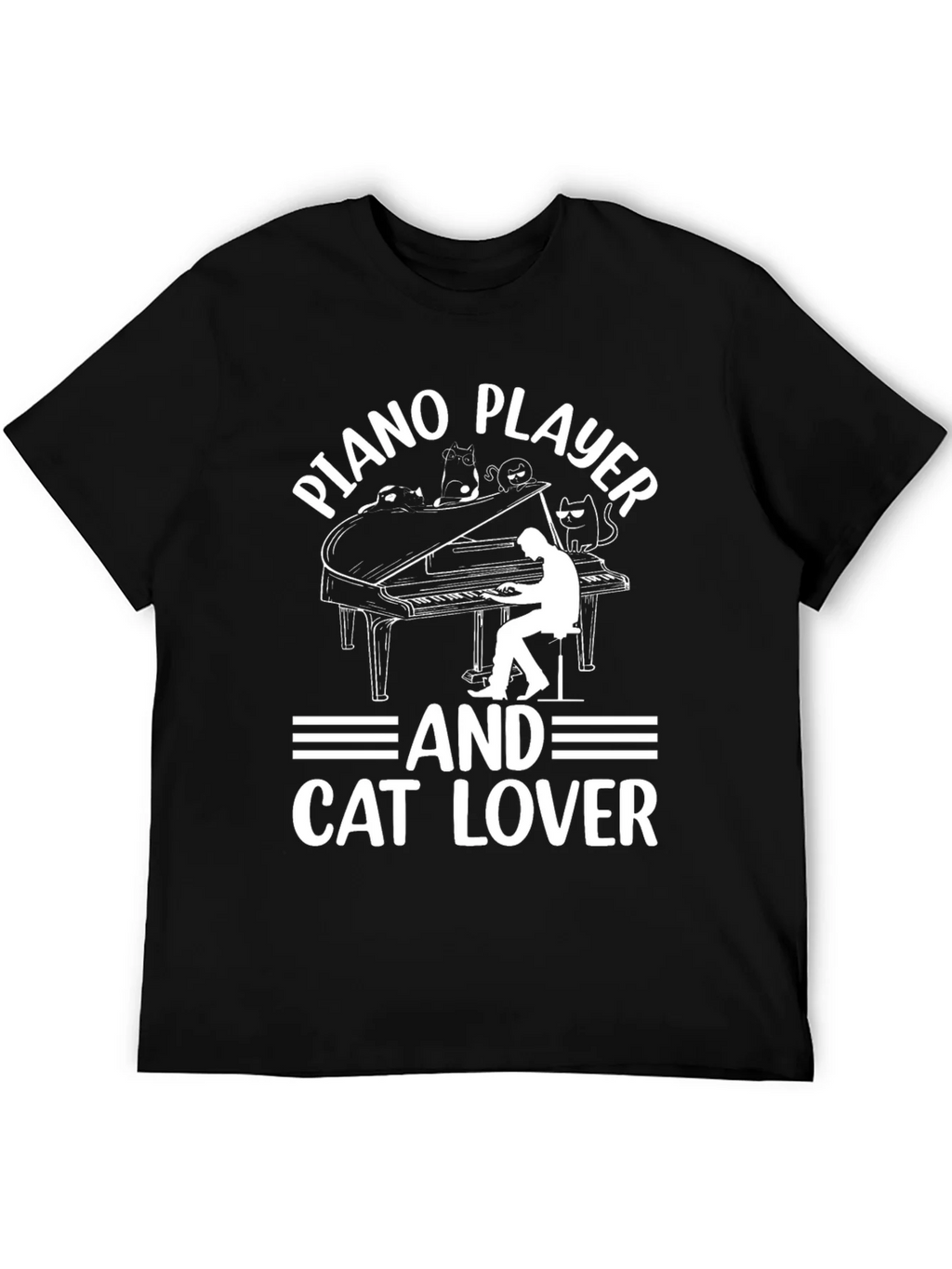 Piano Player & Cat Lover T-Shirt product image 5