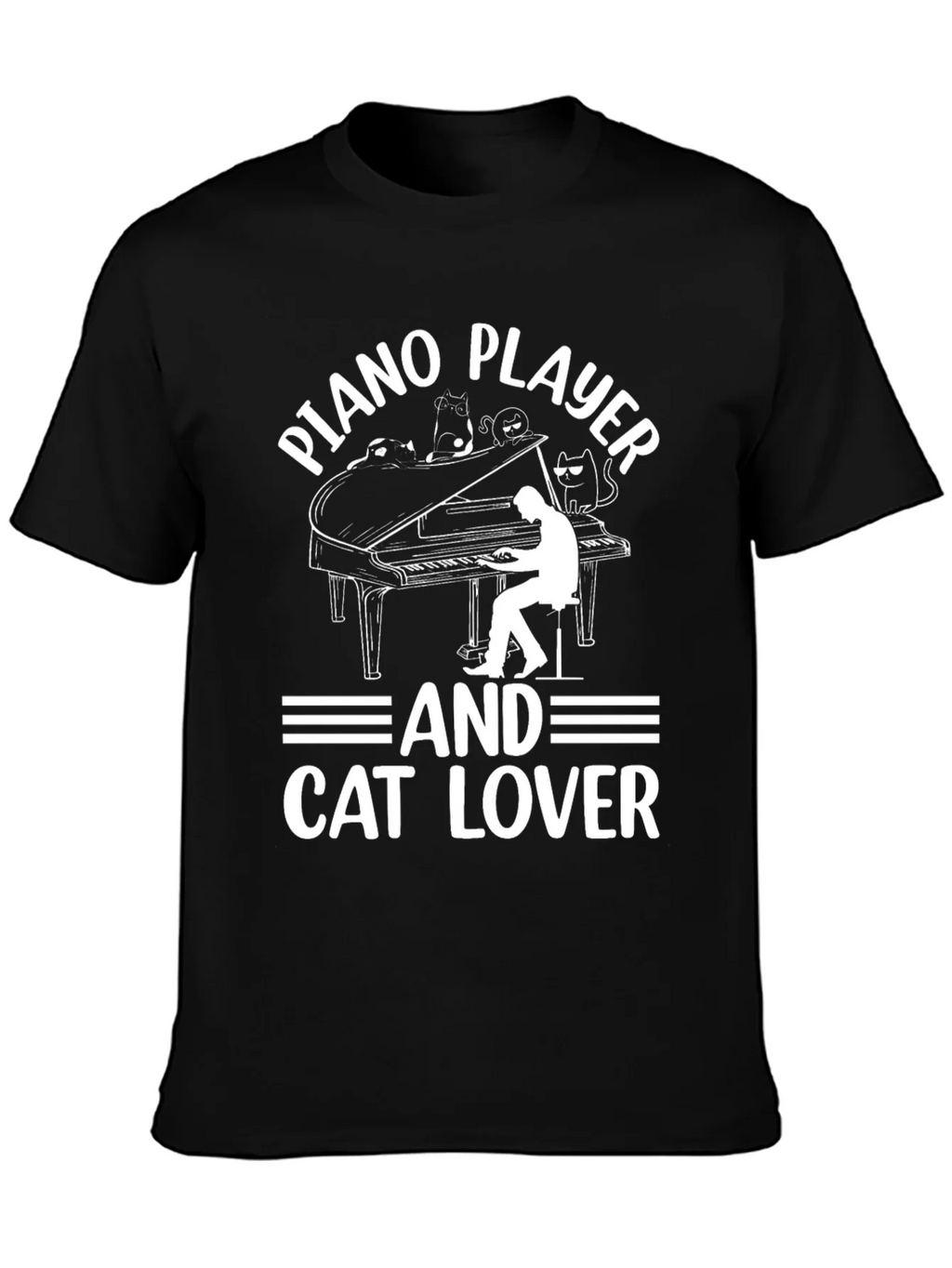 Piano Player & Cat Lover T-Shirt product image 3