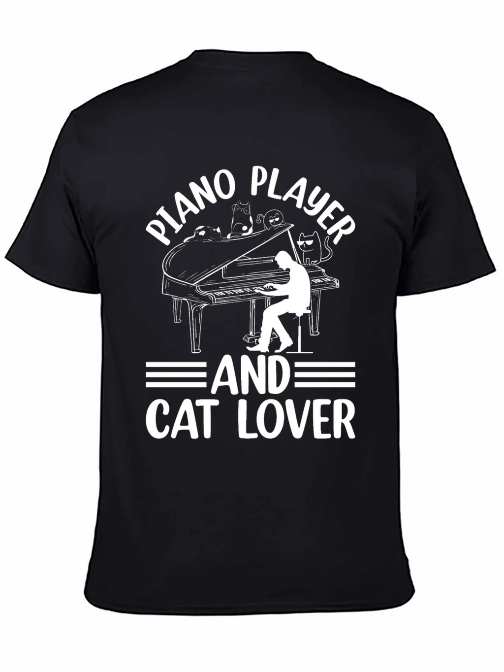 Piano Player & Cat Lover T-Shirt product image 4