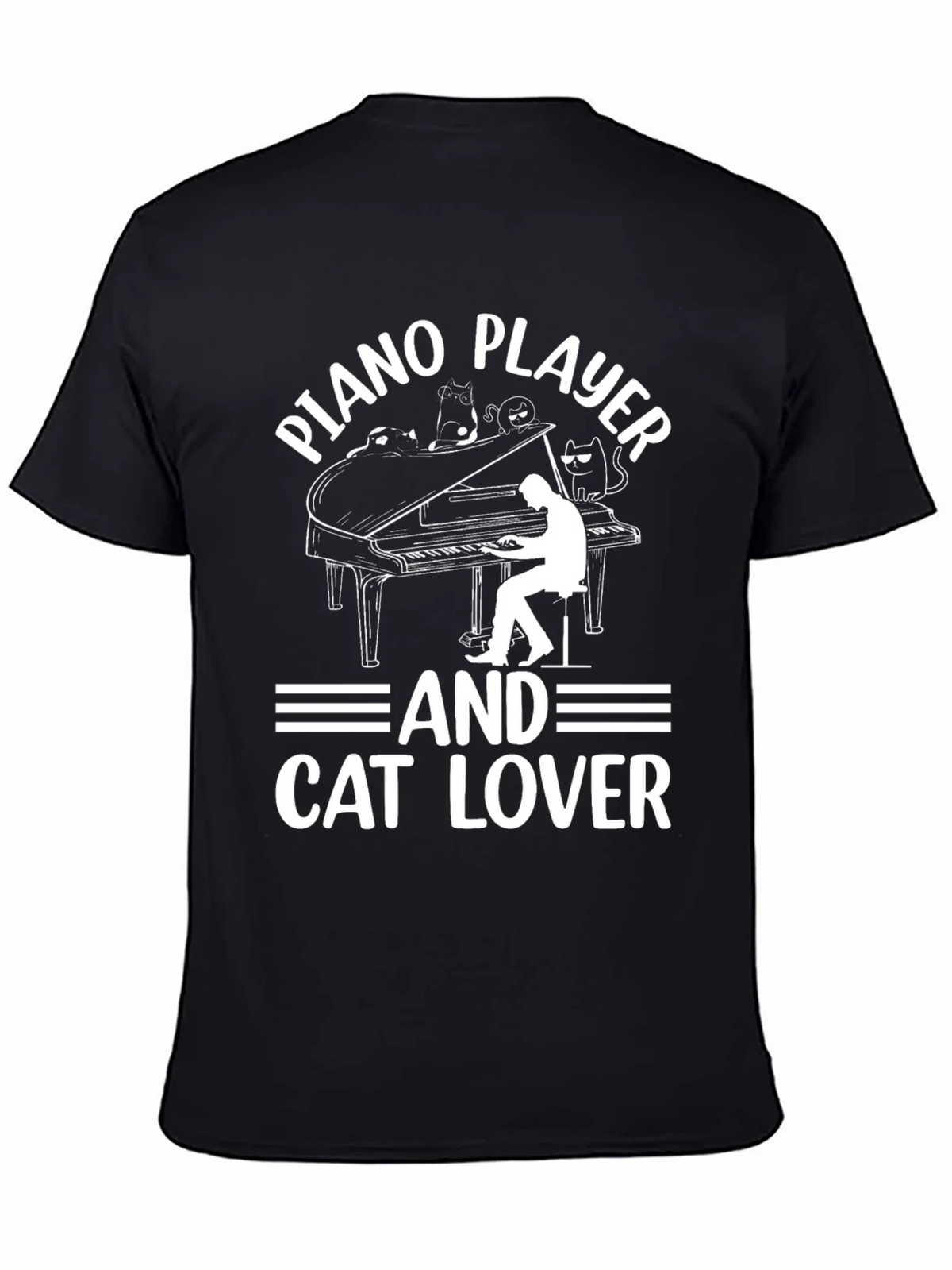 Piano Player & Cat Lover T-Shirt product image 4