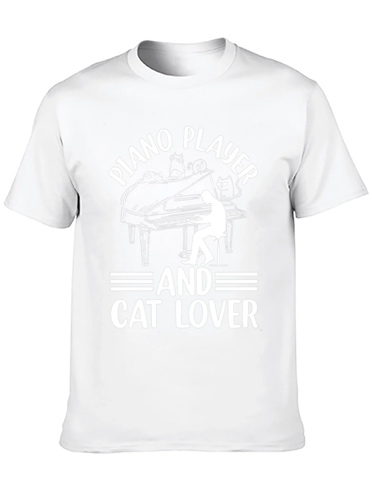 Piano Player & Cat Lover T-Shirt product image 9