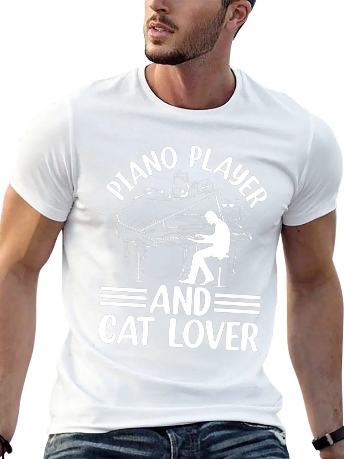 Piano Player & Cat Lover T-Shirt product image 12