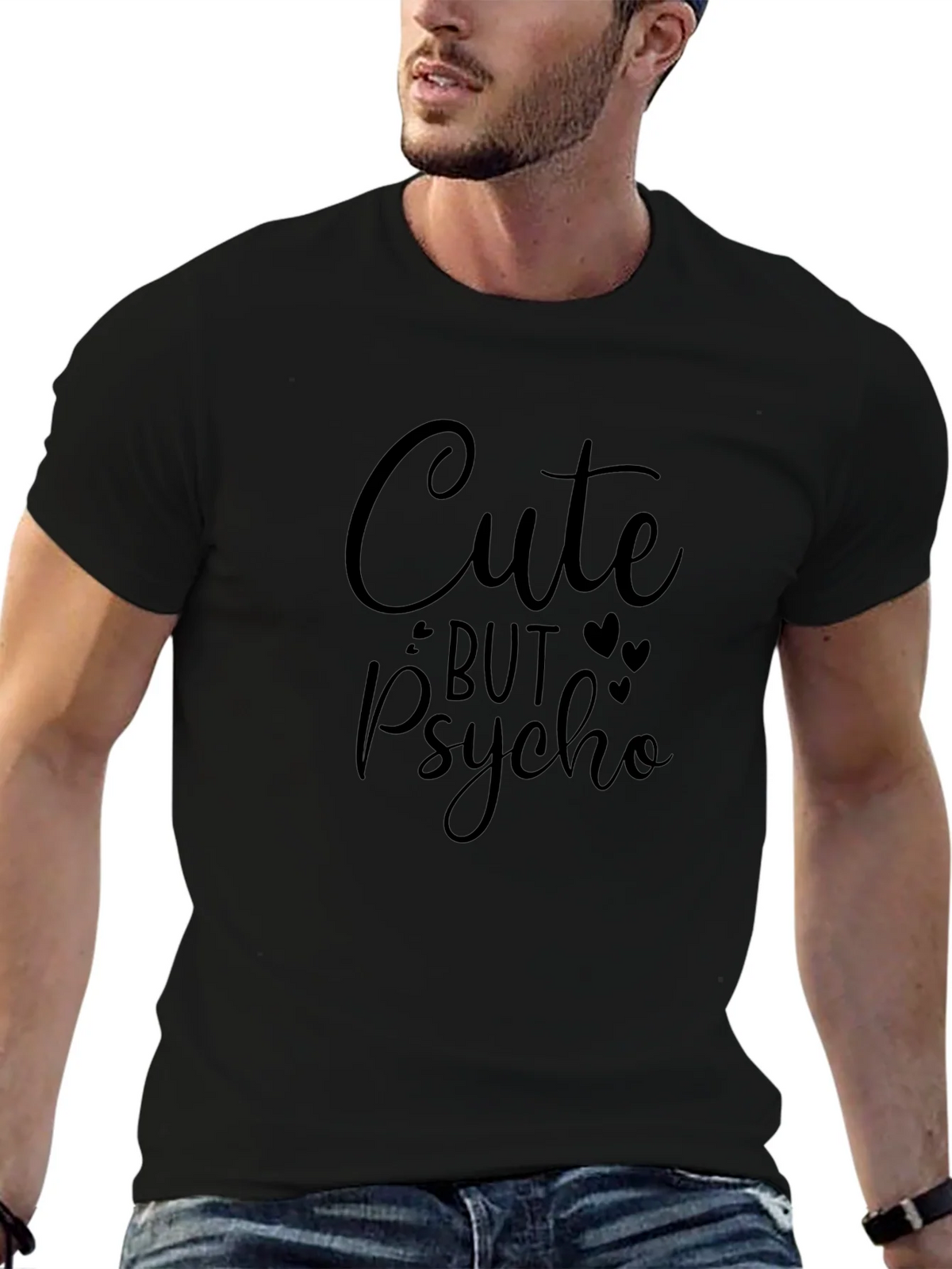 Cute But Psycho Graphic Tee - Black Unisex T-Shirt product image 6
