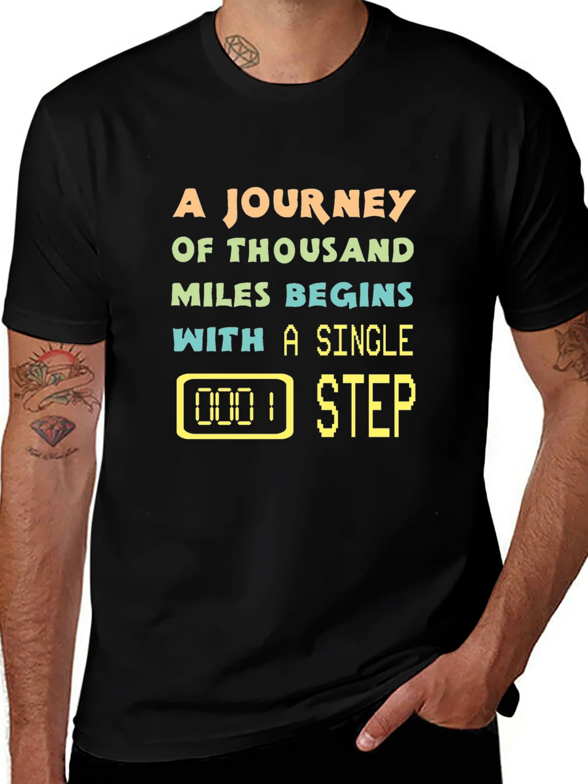 Journey of Thousand Miles Black T-Shirt product image 1