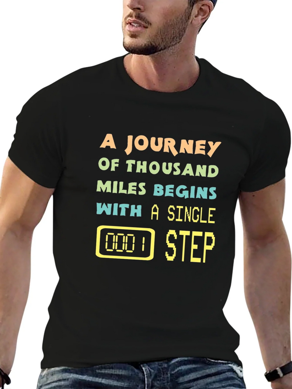 Journey of Thousand Miles Black T-Shirt product image 6