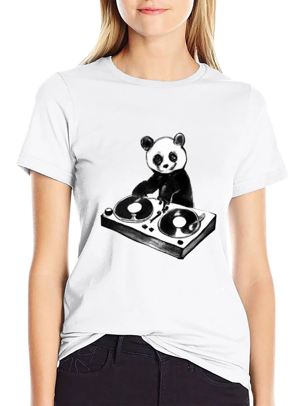DJ Panda Graphic T-Shirt - Black Cotton Tee product image 8