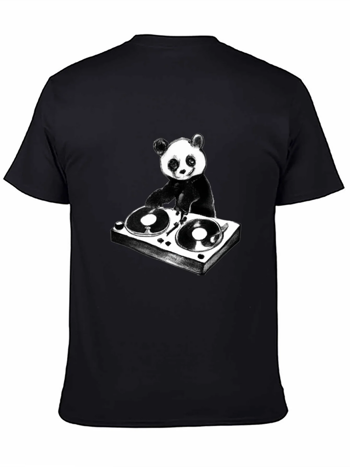 DJ Panda Graphic T-Shirt - Black Cotton Tee product image 4