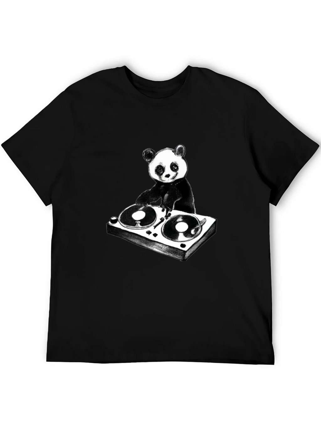 DJ Panda Graphic T-Shirt - Black Cotton Tee product image 5