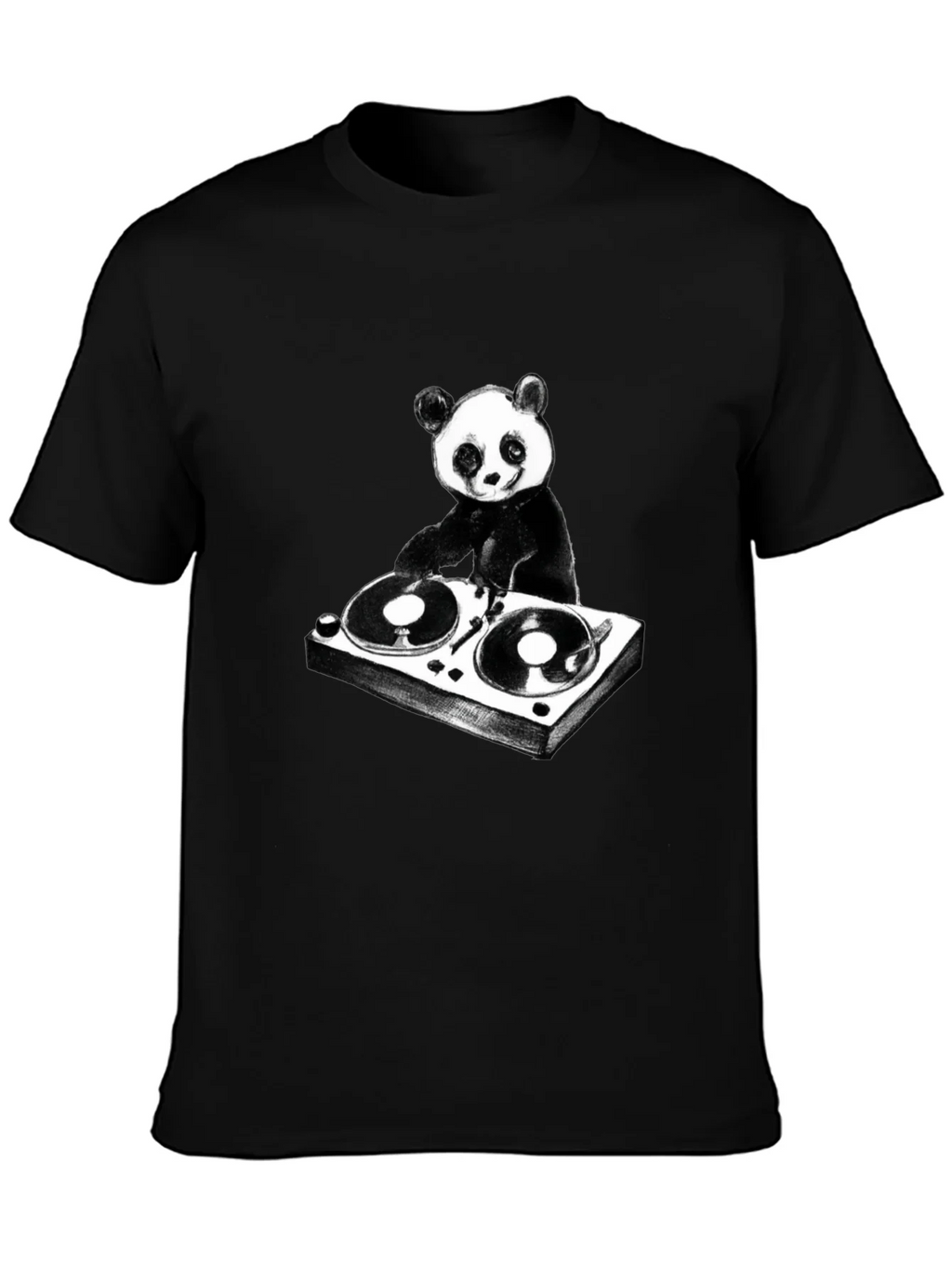 DJ Panda Graphic T-Shirt - Black Cotton Tee product image 3