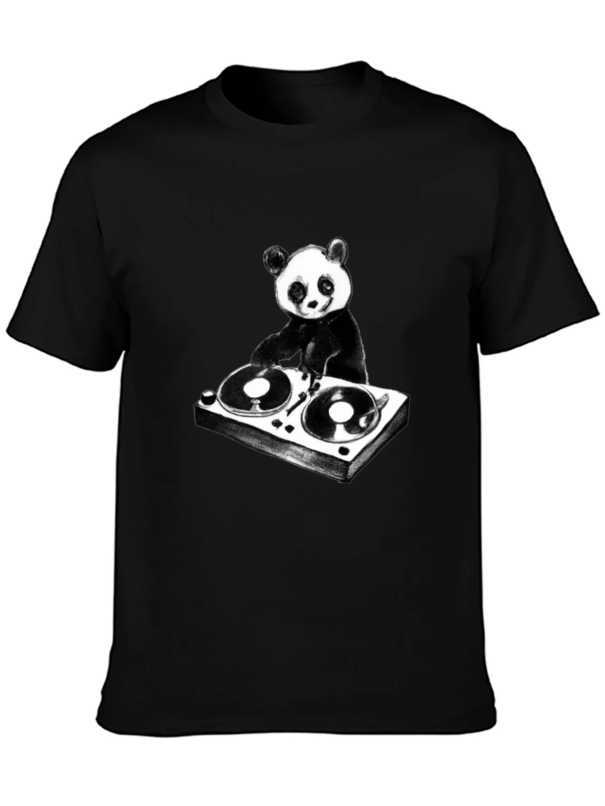 DJ Panda Graphic T-Shirt - Black Cotton Tee product image 3