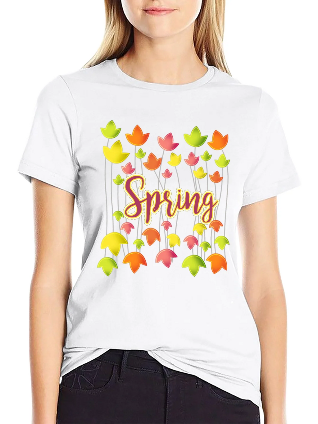 Spring Floral Graphic T-Shirt - Trendy Casual Tee product image 11