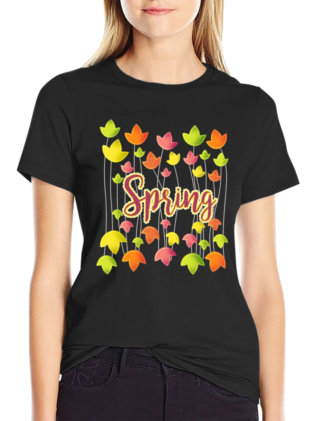 Spring Floral Graphic T-Shirt - Trendy Casual Tee product image 5