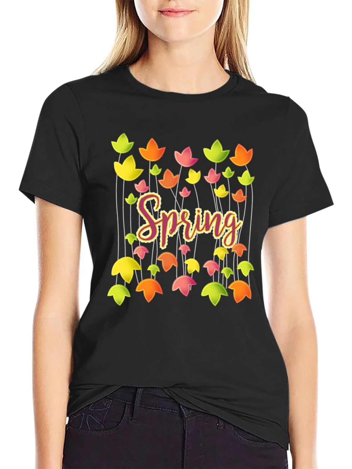 Spring Floral Graphic T-Shirt - Trendy Casual Tee product image 5