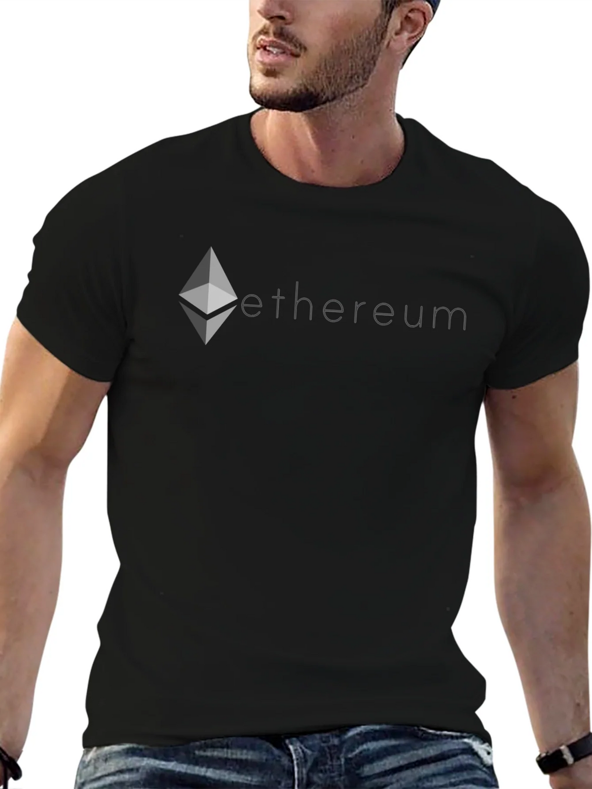 Ethereum Crypto T-Shirt - Black Cotton Blend Tee product image 9