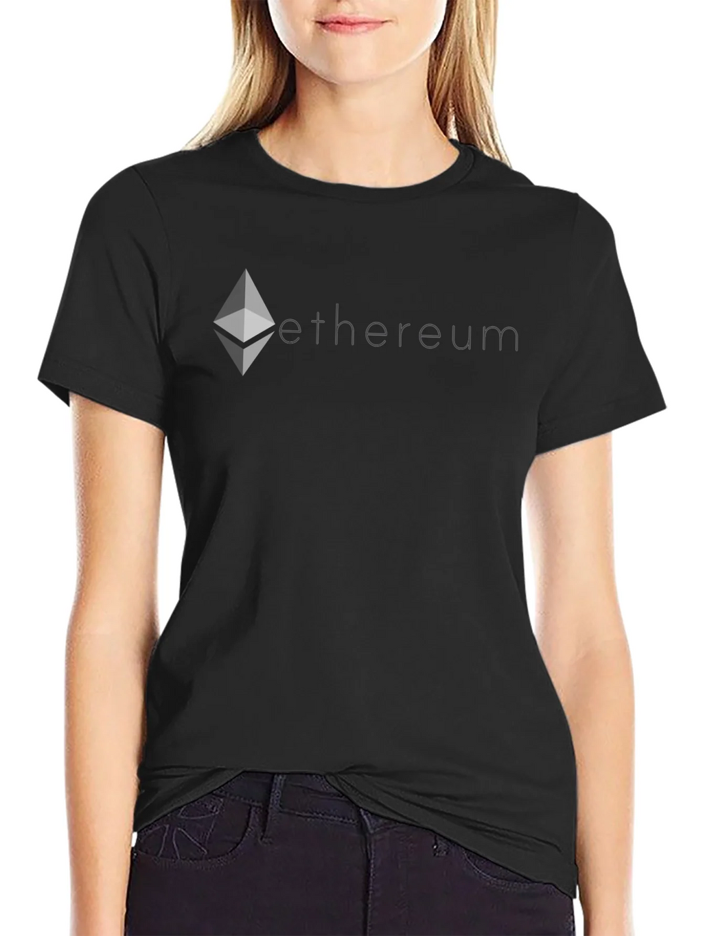 Ethereum Crypto T-Shirt - Black Cotton Blend Tee product image 5