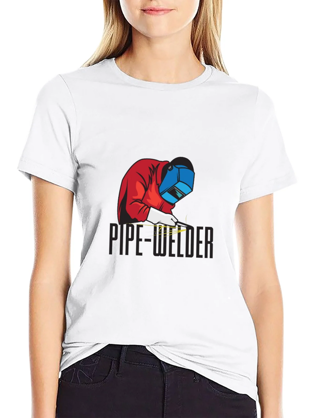 Pipe Welder Graphic Tee - Black Cotton T-Shirt product image 11